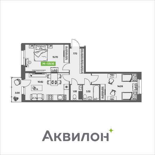 квартира г Северодвинск ул Тургенева 2/1 фото 12