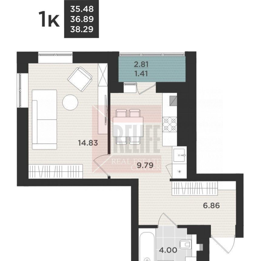 квартира г Калининград р-н Ленинградский ул Согласия 53б фото 22