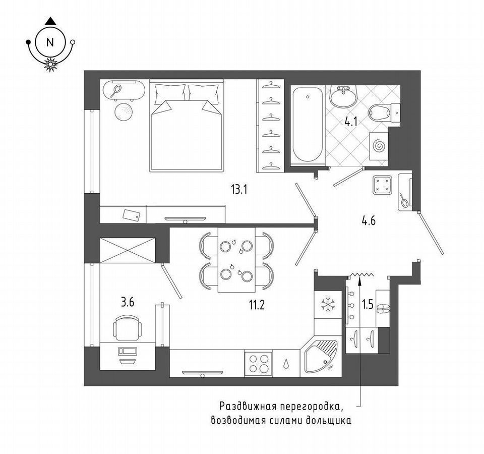 квартира г Санкт-Петербург метро Балтийская б-р Измайловский 9 фото 1