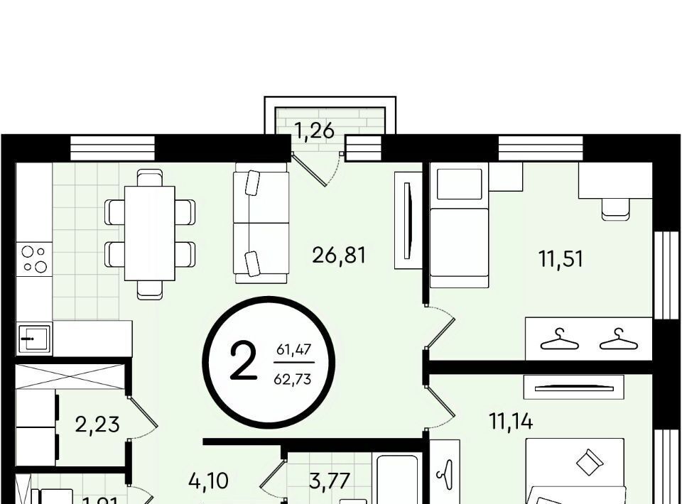 квартира г Тюмень р-н Калининский ул Александра Звягина 3 фото 1