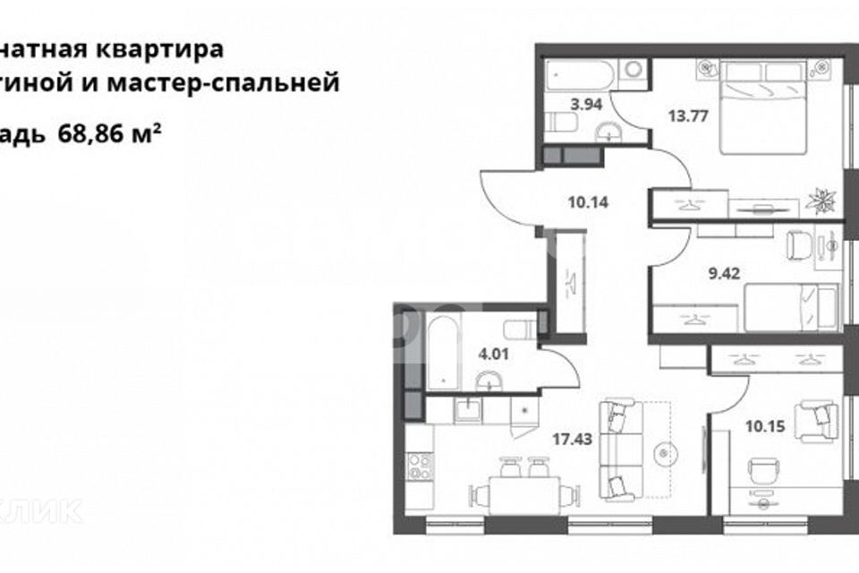 квартира г Москва ш Дмитровское 75/77 Северный административный округ фото 4