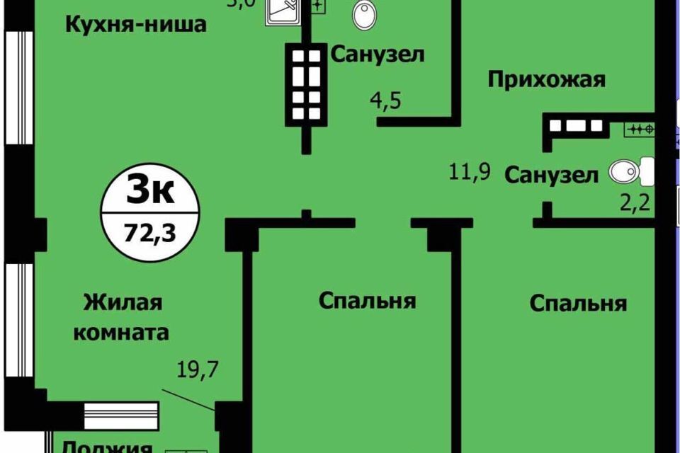 квартира г Красноярск р-н Октябрьский ул Лесопарковая 43/1 Красноярск городской округ фото 1