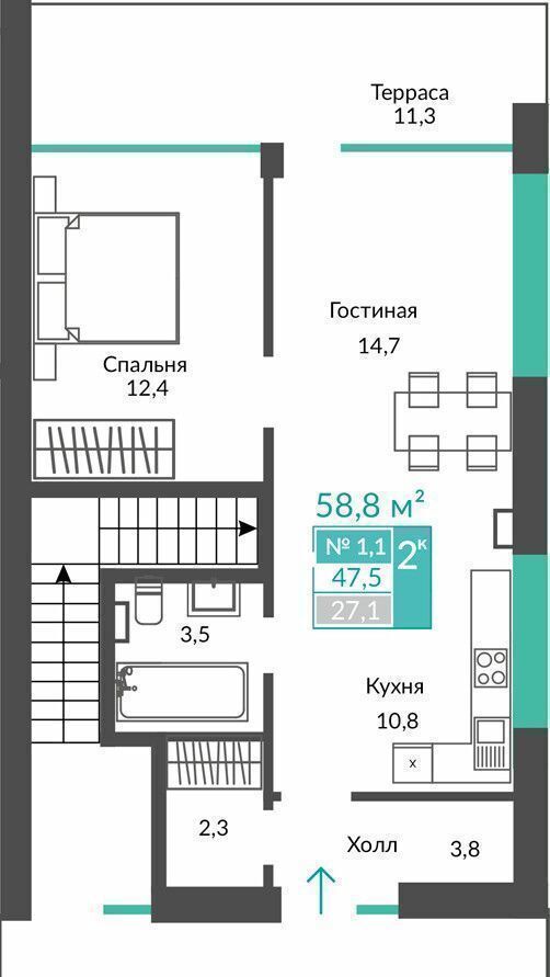 квартира г Алушта с Виноградное ул Сусловой 2 фото 2