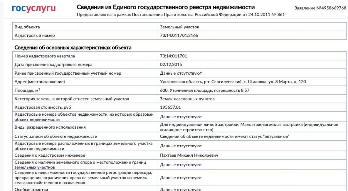 земля р-н Сенгилеевский с Шиловка ул 8 Марта Тушнинское сельское поселение, Сенгилей фото 1