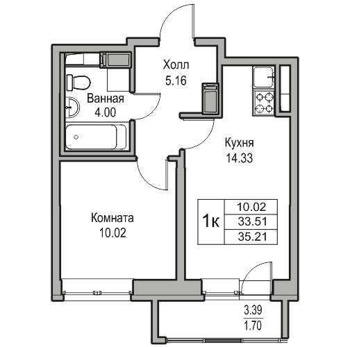 квартира г Санкт-Петербург р-н Приморский пр-кт Юнтоловский 2/1 Беговая, д. 45к фото 2