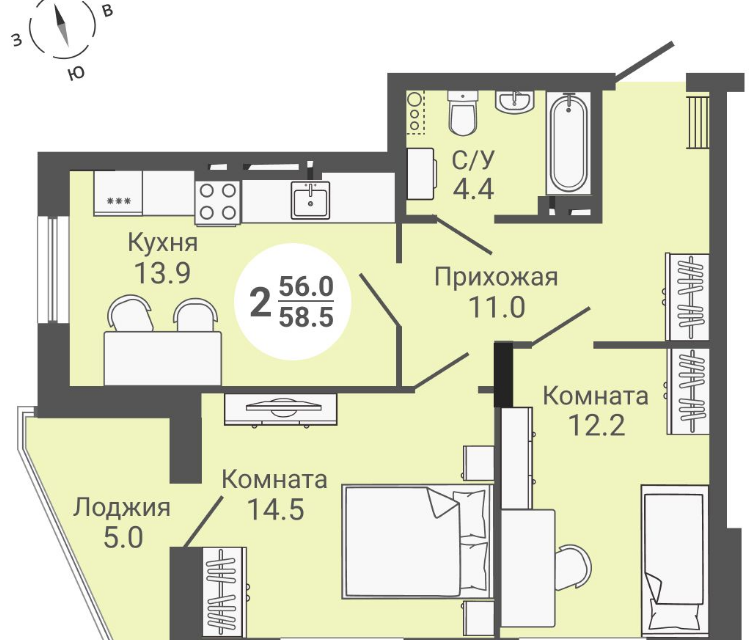 квартира г Новосибирск ул Петухова 168с/2 городской округ Новосибирск фото 3