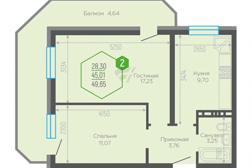 квартира г Краснодар ул Черкасская 58/2 городской округ Краснодар фото 2