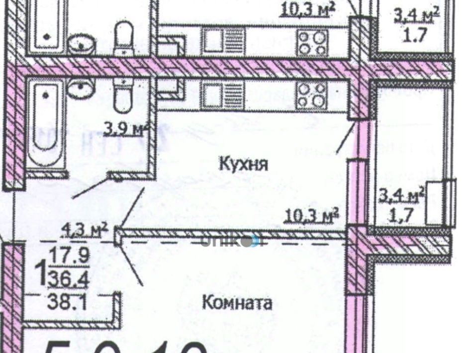 квартира г Уфа р-н Кировский б-р Сиреневый 2 фото 9