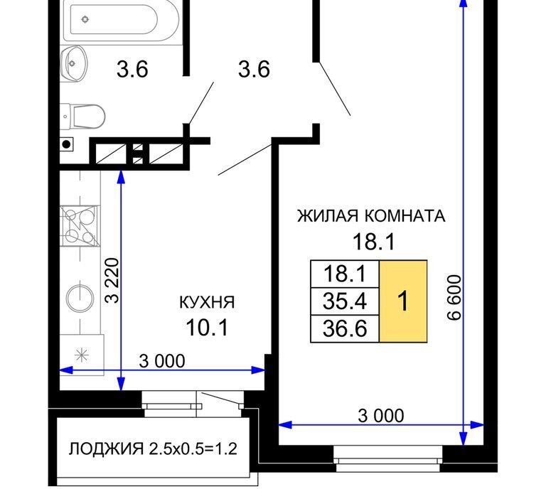 квартира г Краснодар ЖК «Дыхание» фото 1