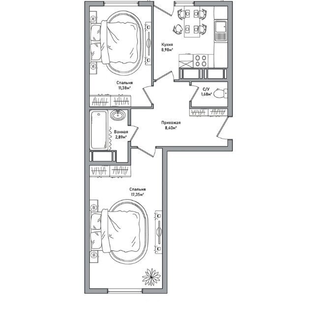 квартира г Ярославль ул Строителей 20 фото 2