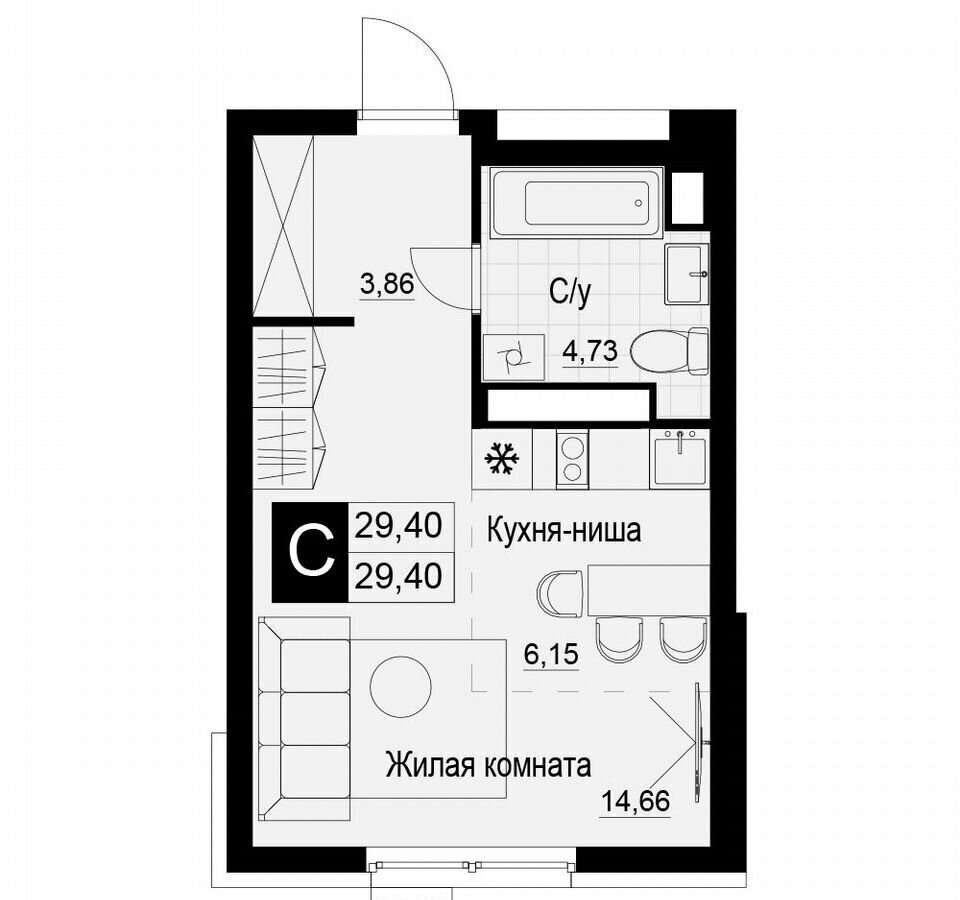 квартира г Самара р-н Куйбышевский ш Южное 2 фото 1