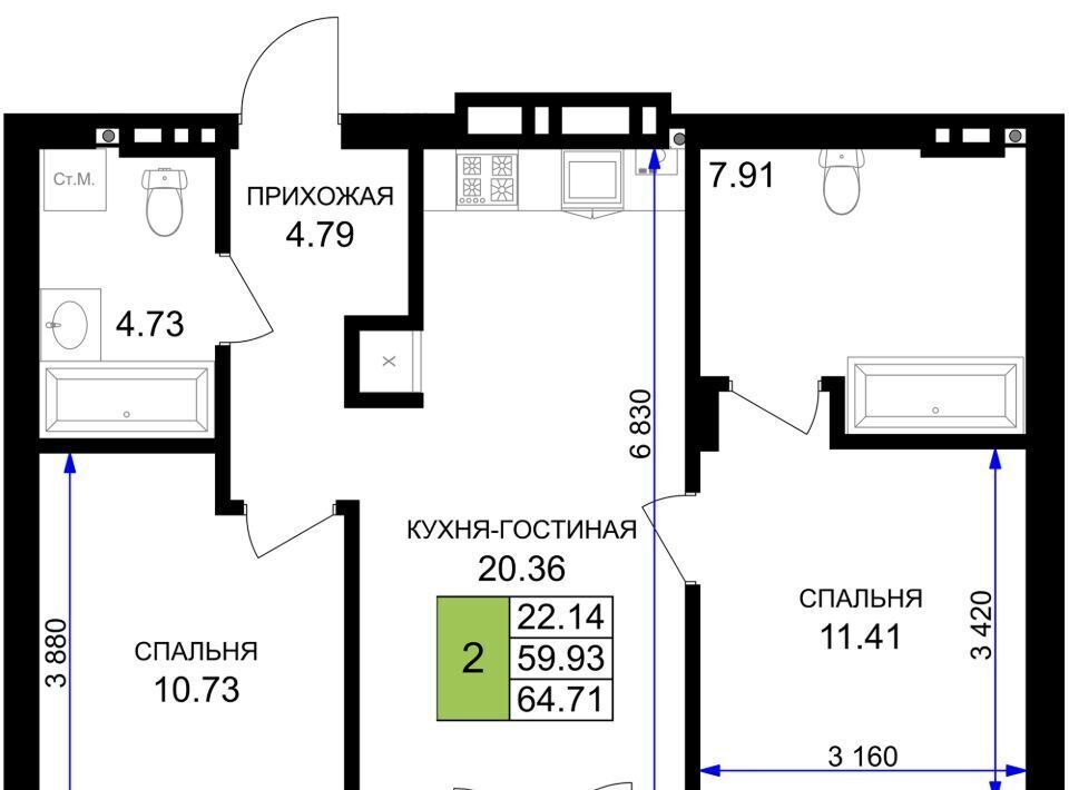 квартира р-н Гурьевский г Гурьевск ЖК «Включи» фото 1