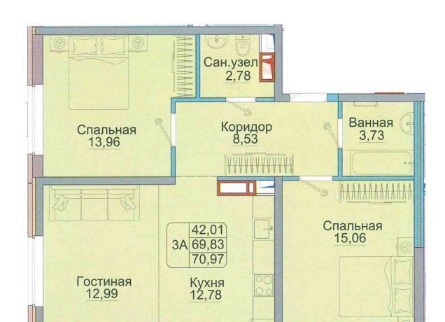 квартира г Краснодар р-н Прикубанский микрорайон 9-й километр фото 1