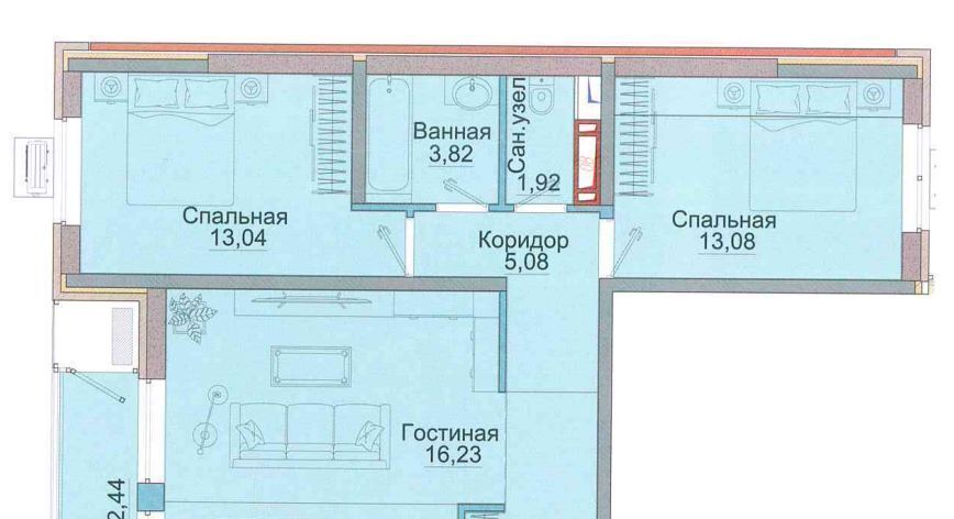 квартира г Краснодар р-н Прикубанский микрорайон 9-й километр фото 1