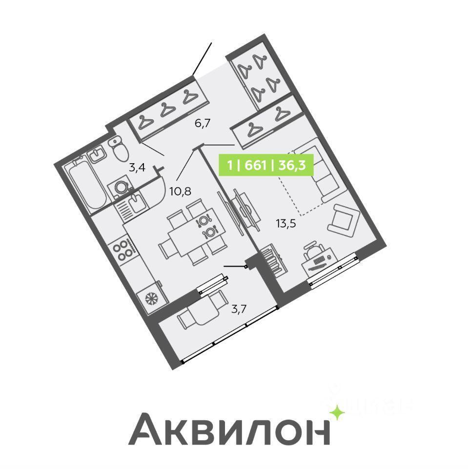 квартира г Санкт-Петербург п Шушары пр-кт Старорусский 13/1 ЖК All inclusive р-н Пушкинский Ленинградская область фото 1