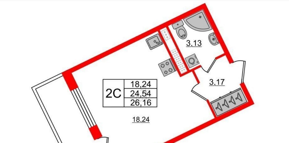 квартира г Санкт-Петербург метро Проспект Ветеранов Сергиево пр-кт Будённого фото 12