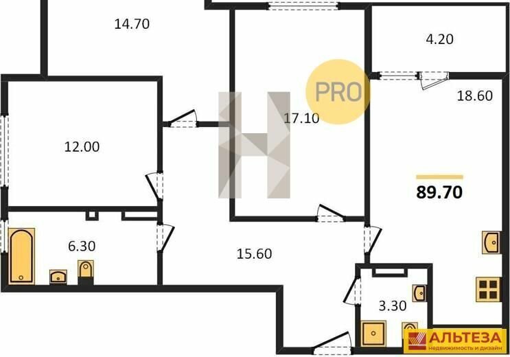 квартира г Калининград ул Маршала Борзова 109 фото 1