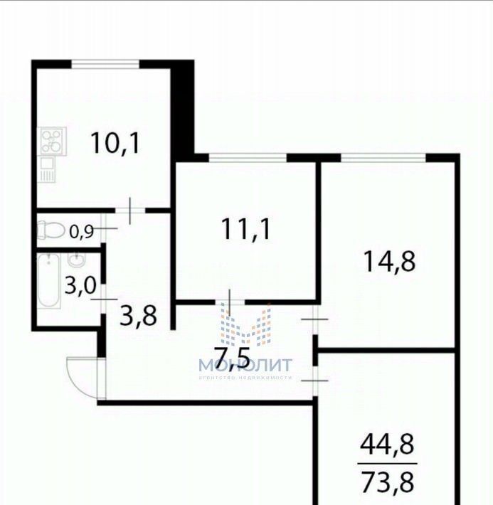 квартира г Москва метро Борисово ул Братеевская 21к/2 фото 2