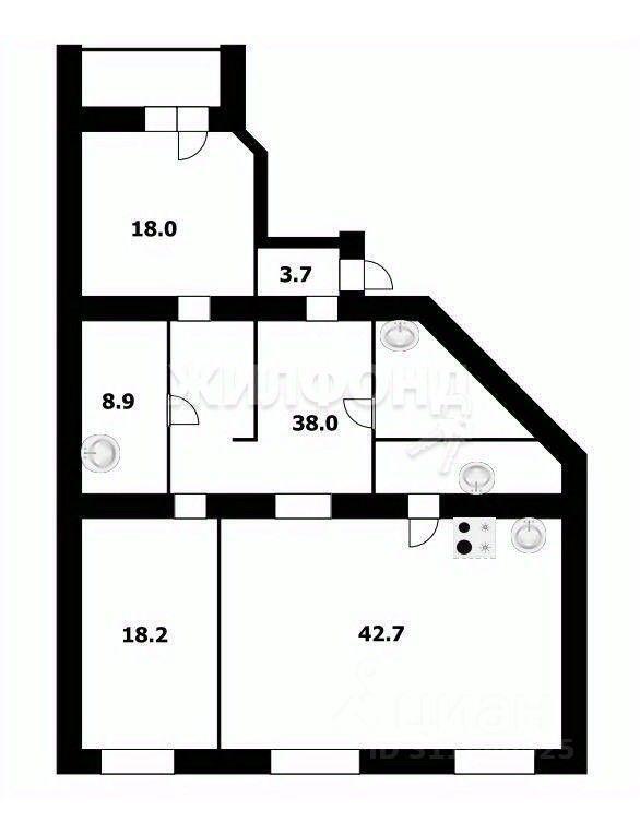 квартира г Новосибирск р-н Октябрьский ул Кирова 27 фото 50