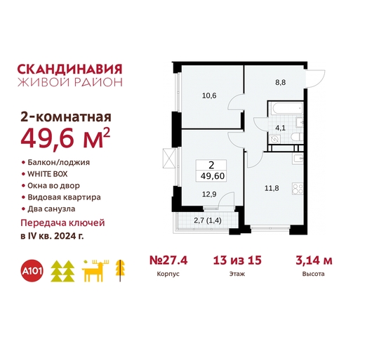 жилой район «Скандинавия» Сосенское, жилой комплекс Скандинавия, к 27. 4, Бутово фото