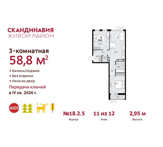 жилой район «Скандинавия» Сосенское, жилой комплекс Скандинавия, 18. 2.5, Бутово фото