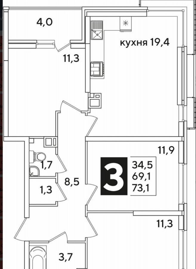 квартира г Краснодар р-н Прикубанский ул им. Ивана Беличенко 90к/1 фото 1