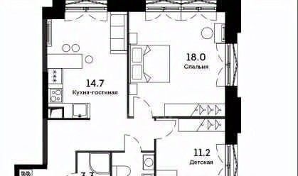 квартира г Москва метро Калужская ул Архитектора Власова 71к/2 фото 7