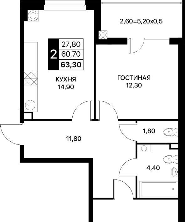 квартира г Ростов-на-Дону р-н Первомайский Смартполет жилой комплекс фото 1