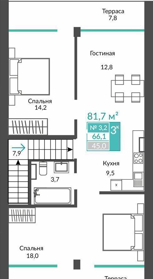 квартира г Алушта с Виноградное ул Сусловой 2 фото 2