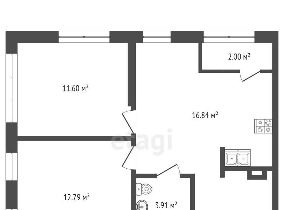 квартира г Тюмень п Рощино р-н Калининский ул Александра Федоровича 12 фото 3