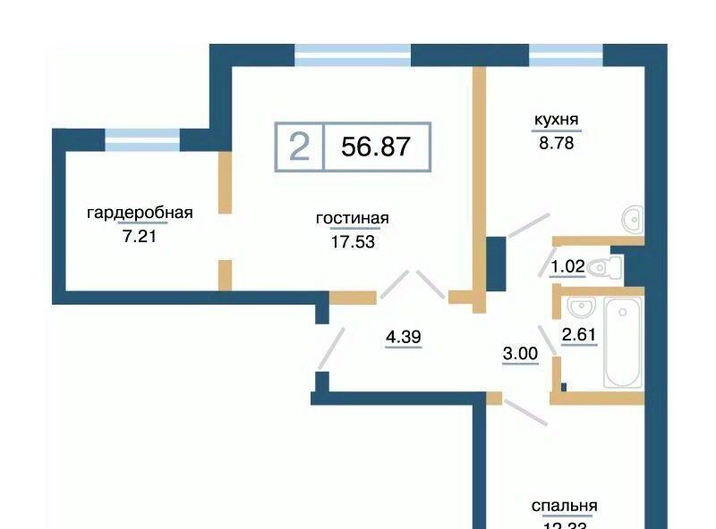 квартира г Красноярск р-н Советский микрорайон «Нанжуль-Солнечный» фото 1