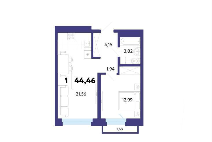 квартира г Тюмень р-н Ленинский ул Малышева 2а корп.1 д. 31 фото 15