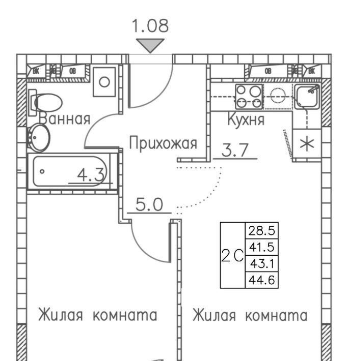 квартира г Владивосток р-н Ленинский ул Расула Гамзатова 7к/2 фото 1