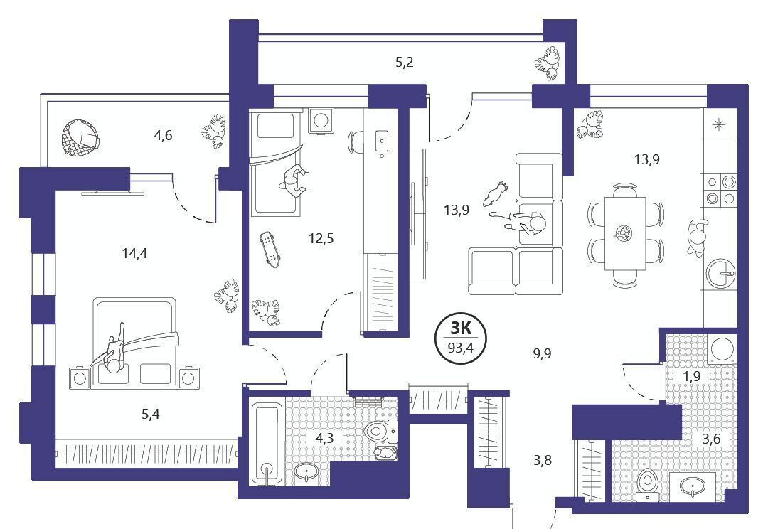 квартира г Тюмень р-н Центральный ул разведчика Кузнецова 16 фото 2