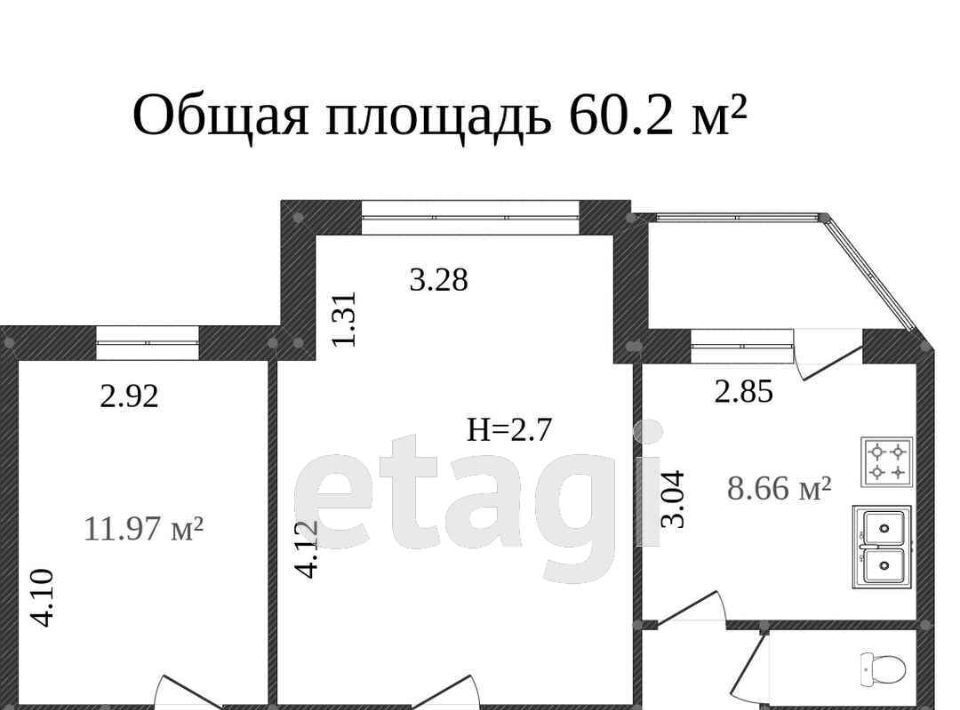 квартира г Сургут ул Федорова 5 23-й фото 2