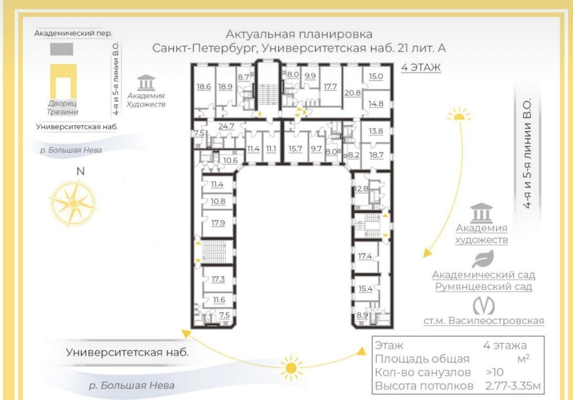 офис г Санкт-Петербург метро Василеостровская наб Университетская 21 фото 4