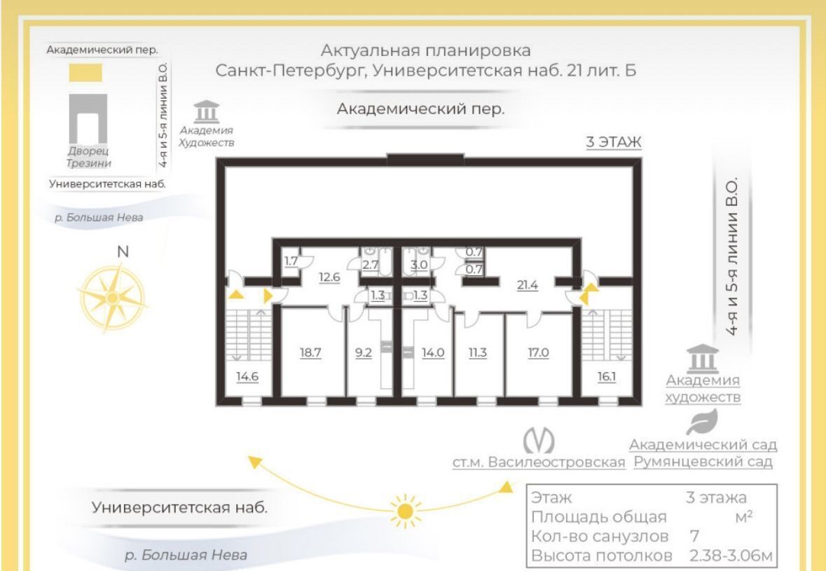 офис г Санкт-Петербург метро Василеостровская наб Университетская 21 фото 8