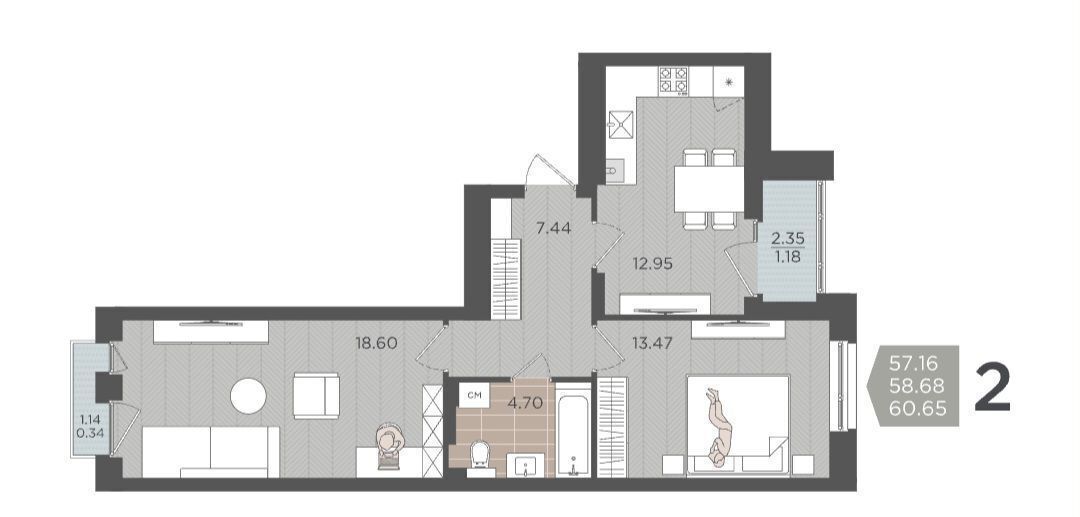 квартира г Калининград р-н Московский ул Батальная 65а фото 5