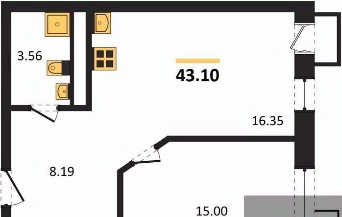 квартира г Воронеж р-н Железнодорожный наб Чуева 7 фото 1