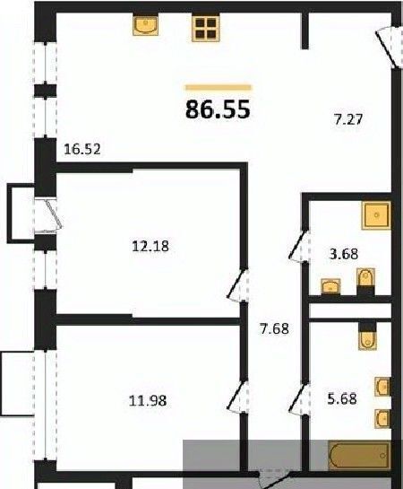 квартира г Воронеж р-н Железнодорожный наб Чуева 7 фото 1