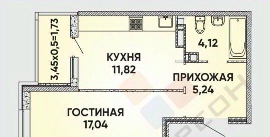 квартира г Краснодар р-н Прикубанский ул им. Григория Булгакова 8 фото 15