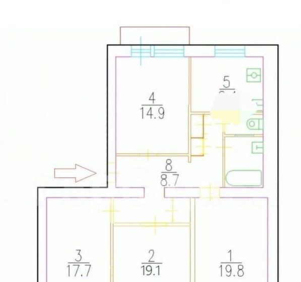 квартира г Москва метро Бульвар Рокоссовского ул 3-я Гражданская 58 фото 3