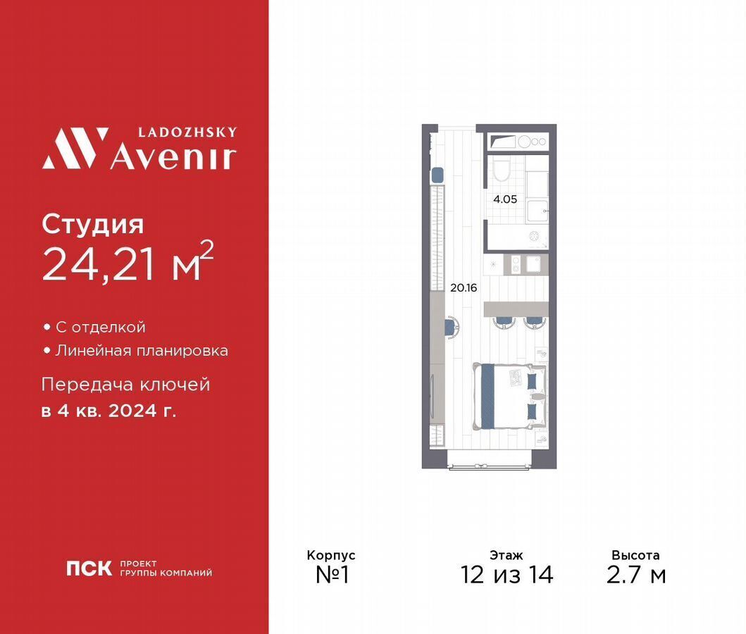 квартира г Санкт-Петербург метро Ладожская ул Магнитогорская 3 д. 51 фото 1