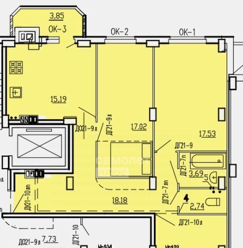 квартира г Курск р-н Железнодорожный ул Агрегатная 2-я 57 фото 2