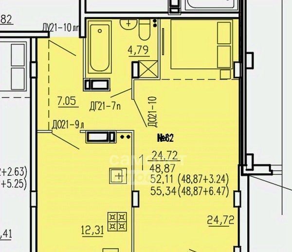 квартира г Курск р-н Железнодорожный ул Агрегатная 2-я 57а фото 2