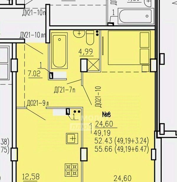 квартира г Курск р-н Железнодорожный ул Агрегатная 2-я 57а фото 2