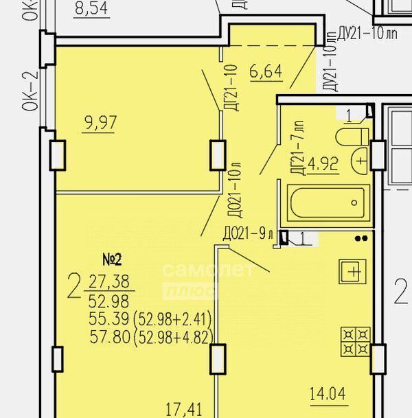 квартира г Курск р-н Железнодорожный ул Агрегатная 2-я 57а фото 2