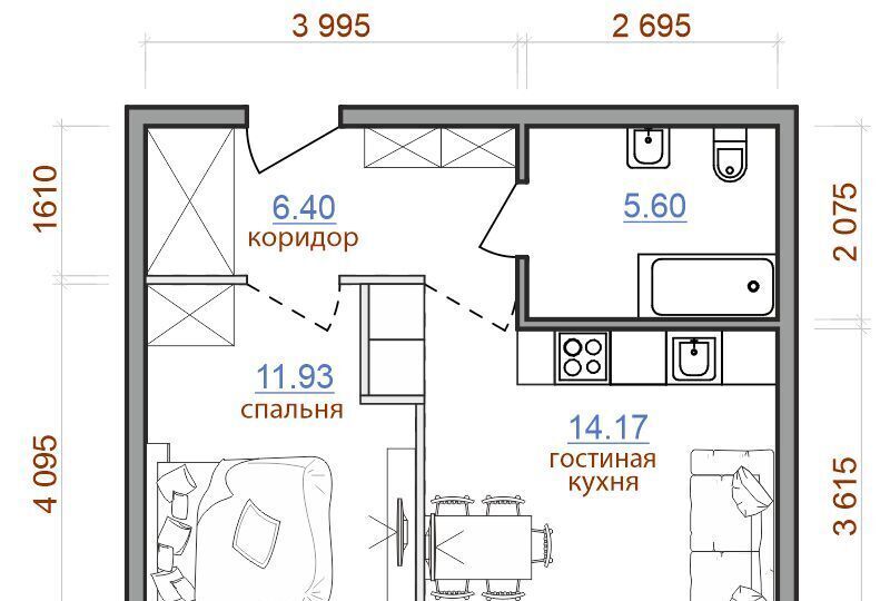 квартира г Иркутск р-н Ленинский ЖК «МЕГА» Ново-Ленино мкр фото 1