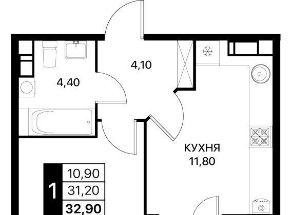 квартира г Ростов-на-Дону р-н Первомайский ЖК «Сияние Квартал на Шолохова» фото 1