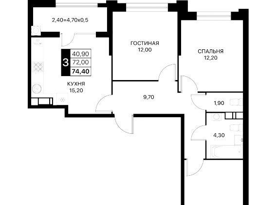 квартира г Ростов-на-Дону р-н Первомайский ЖК «Сияние Квартал на Шолохова» фото 1